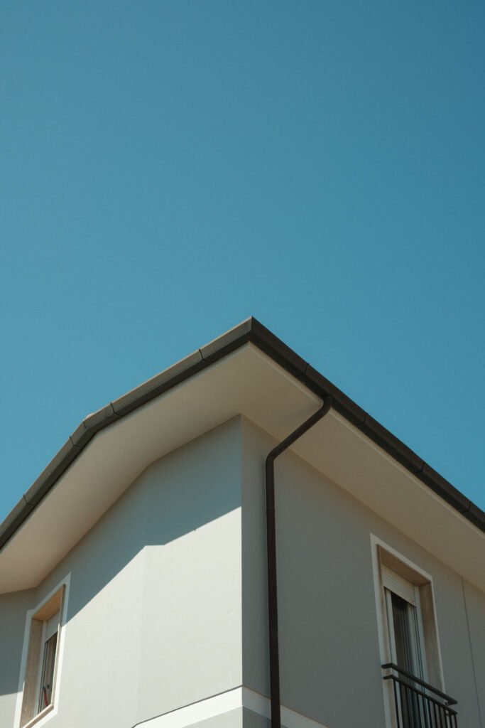 beautiful black and white soffit, fascia and gutter in Wells, Somerset