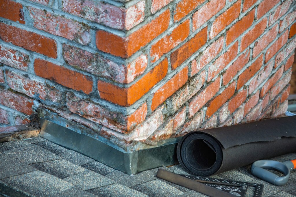 Leadwork on chimney done by leadwork specialists in Wells, Somerset