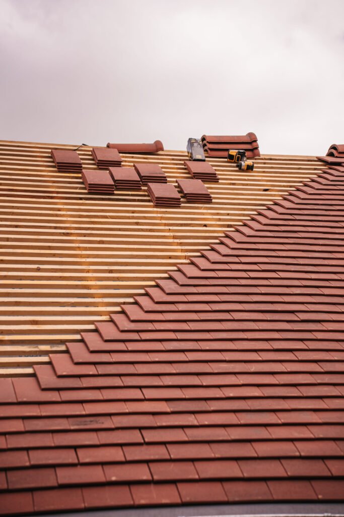 pitched roof being partially installed by your trusted roofing company in Wells, Somerset
